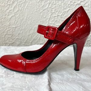 Calvin Klein Red Patent  Mary Jane heels